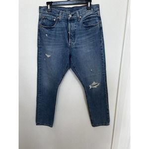 Levi’s 501XX S Skinny Blue Jeans 31/28 (31/28) Faded Distressed Button Fly
